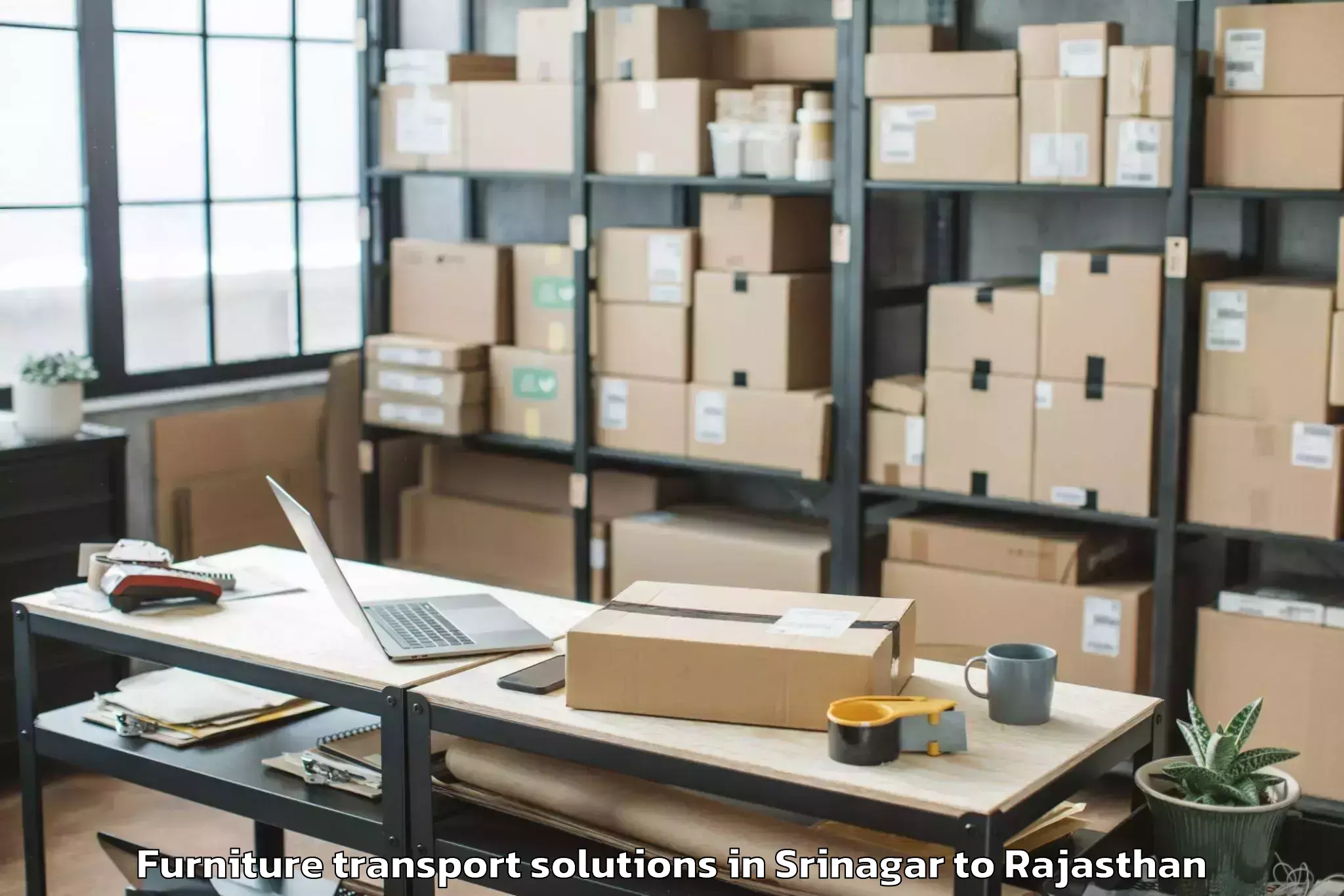 Easy Srinagar to Pipalda Furniture Transport Solutions Booking